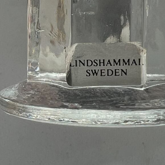Lindshammar Sweden Candlestick Holders Set of 3 Glass - Picture 5 of 10